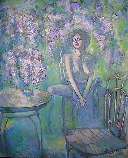 Lilac Hand painted oil painting