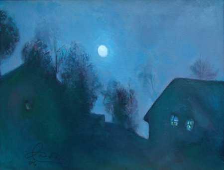 Лунная ночь картина художника Арнольда Лолаева