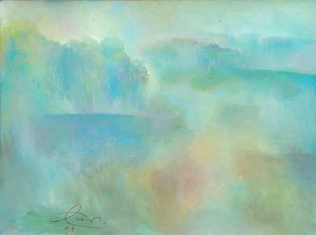 Утренний туман - картина художника Арнольда Лолаева